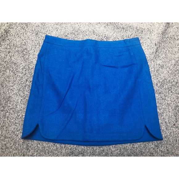 J. Crew Blue Shirttail Wool Skirt Size 8 - Picture 2 of 8